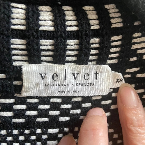 Velvet by Graham & Spencer cotton open knit cardigan sweater Sz XS - Picture 5 of 7